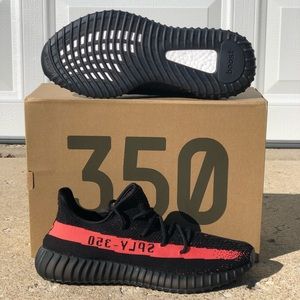 Adidas Yeezy Boost 350 Core Black/Red.  All sizes